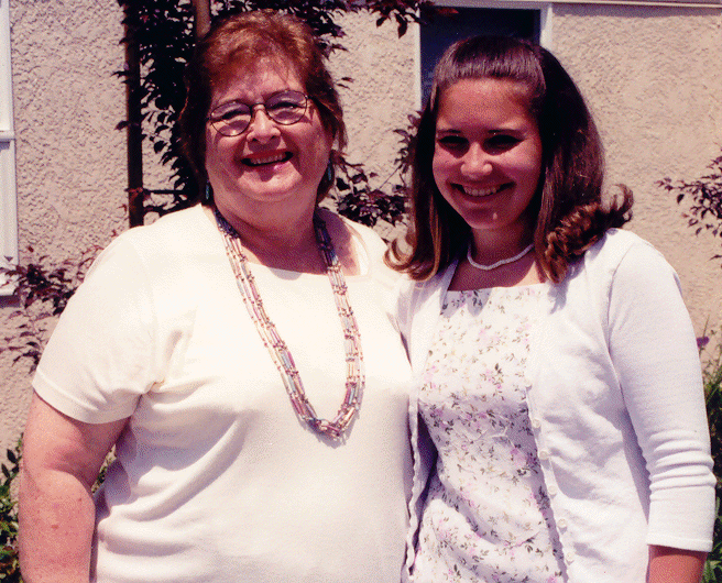 Jennifer and Grandma Williams at her Confirmation